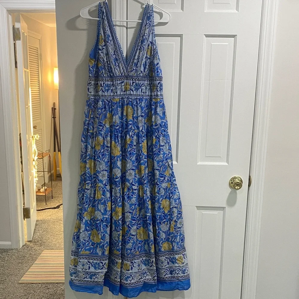 Ann Taylor Blue and Yellow Floral Maxi Dress - Picture 6 of 8